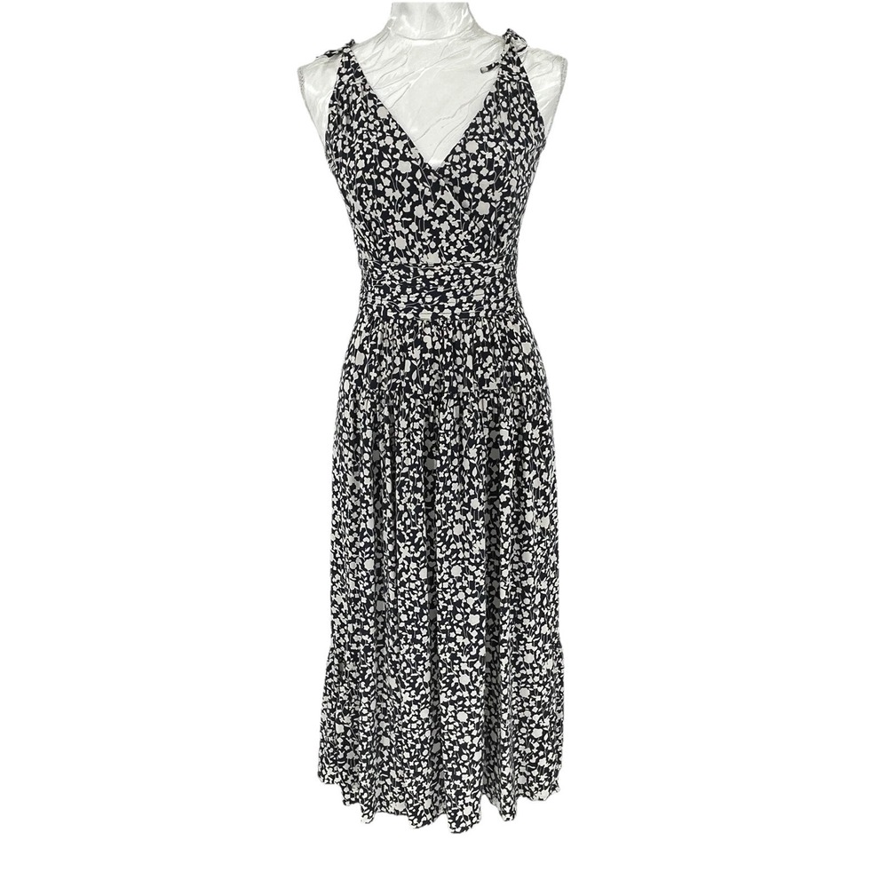 Marc by Marc Jacobs Sz XS Silk Blend Midi Dress Blue White Floral Sleeveless